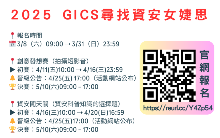 Read more about the article 2025 GICS 尋找資安女婕思